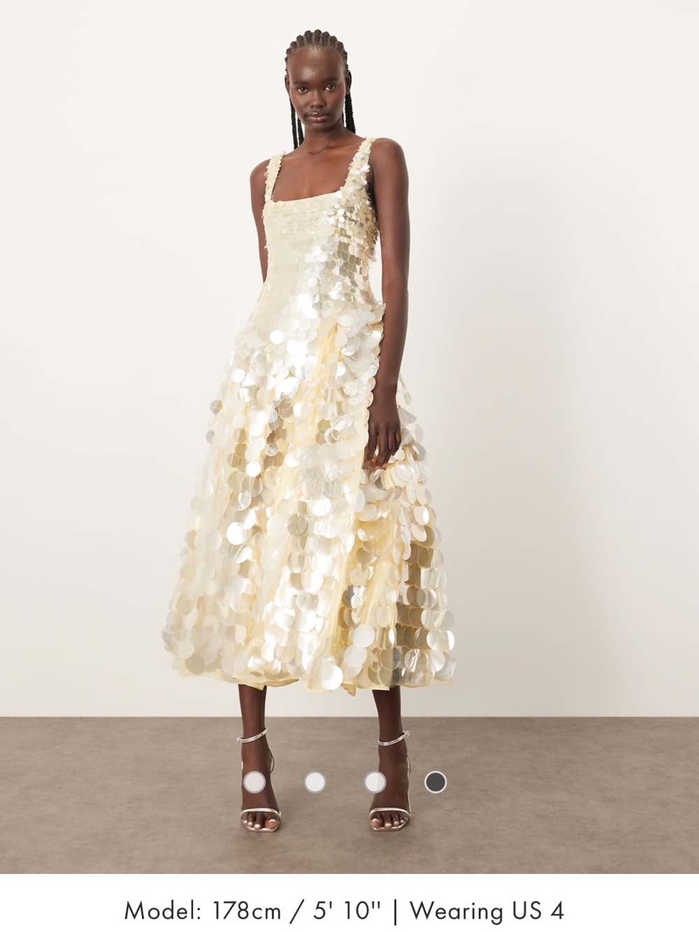 Arrange x ASOS Lemon Maxi Dress with Iridescent Discs US6